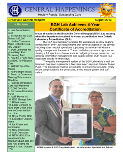 general happenings - Brockville General Hospital