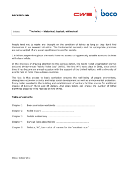 BACKGROUND The toilet &ndash; historical, topical - CWS