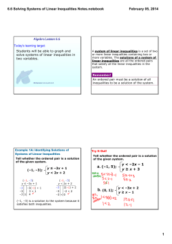 6.6 Solving Systems of Linear Inequalities Notes.notebook