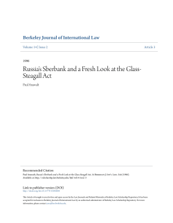 Russia`s Sberbank and a Fresh Look at the Glass