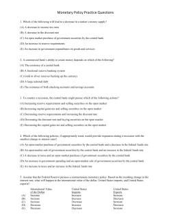 Monetary Policy Practice Questions