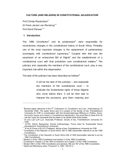 Culture (and religion in constitutional adjudication