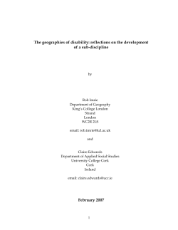 The geographies of disability