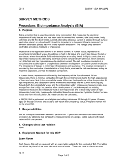 SURVEY METHODS Procedure: Bioimpedance Analysis
