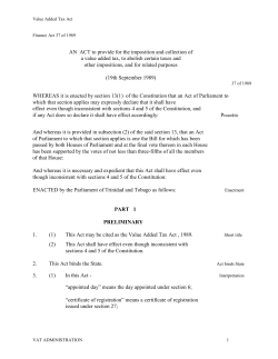 Value Added Tax Act - Inland Revenue Division