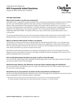 APA frequently asked questions