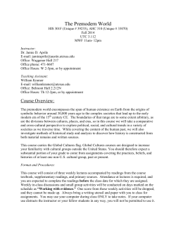 The Premodern World - UT College of Liberal Arts