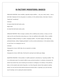 B-FACTORY MODIFIERS: BASICS