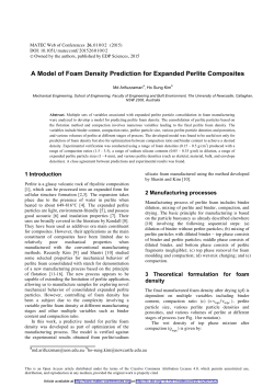 A Model of Foam Density Prediction for Expanded Perlite Composites
