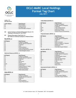 OCLC-MARC Local Holdings Format Tag Chart