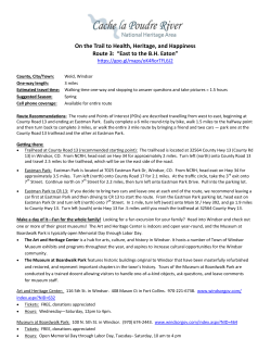 Condensed Route - The Cache La Poudre National Heritage Area