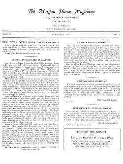 The ^Morgan Jforse Magazine