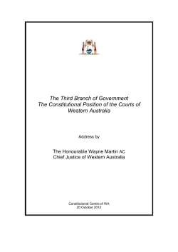 The Constitutional Position of the Courts of Western Australia Martin