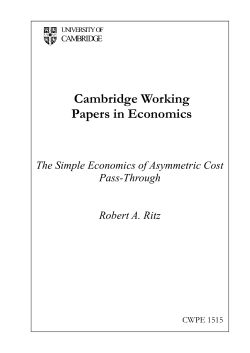 CWPE1515 - Faculty of Economics