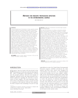 Methods for parasitic protozoans detection in the environmental