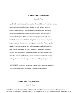 Peirce and Propensities - Digital Encyclopedia of Charles S. Peirce