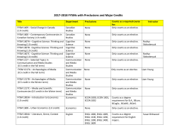 2017-2018 FYSMs with Preclusions and Major Credits