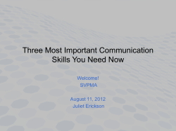 Three Most Important Communication Skills You Need Now