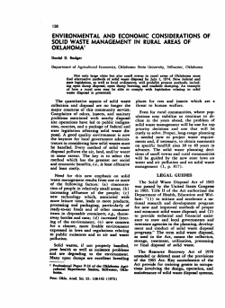 Environmental and Economic Considerations of Solid Waste