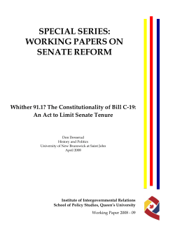 The Constitutionality of Bill C-19: An Act to Limit Senate Tenure