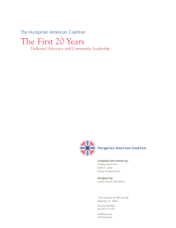 The First 20 Years - Hungarian American Coalition