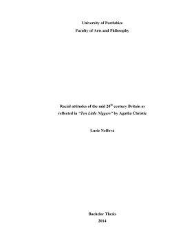 University of Pardubice Faculty of Arts and Philosophy Racial