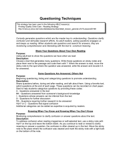Questioning Strategies