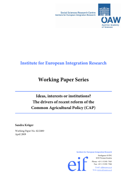 Ideas, interests or institutions? The drivers of recent reform of the