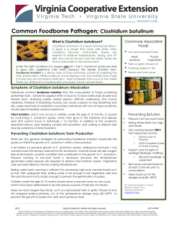 Common Foodborne Pathogen: Clostridium botulinum