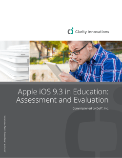 Apple iOS 9.3 in Education: Assessment and Evaluation