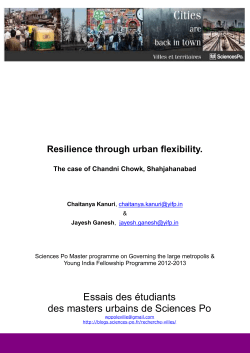 Essais des &eacute;tudiants des masters urbains de Sciences Po