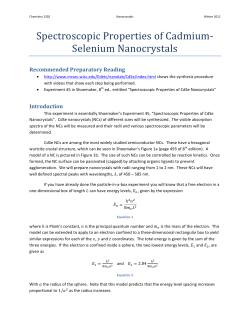 Spectroscopic Properties of Cadmium