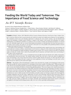 Feeding the World Today and Tomorrow: The Importance of Food