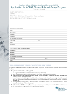 Application for ACMG Student Interest Group Program