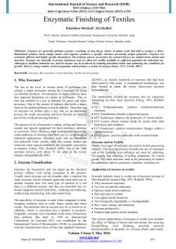 Enzymatic Finishing of Textiles - International Journal of Science