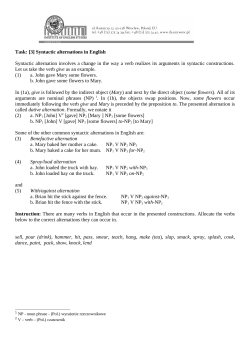 Task: [3] Syntactic alternations in English Syntactic alternation