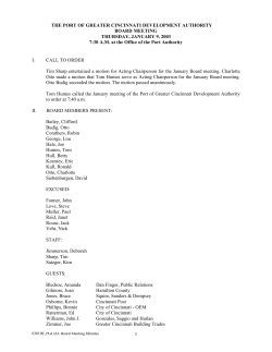 THE PORT OF GREATER CINCINNATI DEVELOPMENT AUTHORITY