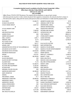 4th Quarter Bills Paid