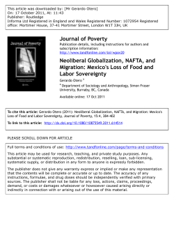 Neoliberal Globalization, NAFTA, and Migration: Mexico`s