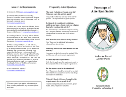 Footsteps of American Saints - National Catholic Committee on