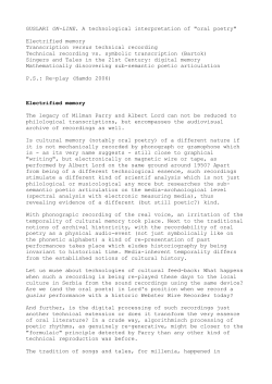 GUSLARI ON-LINE. A technological interpretation of "oral poetry