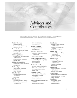 Advisors and Contributors