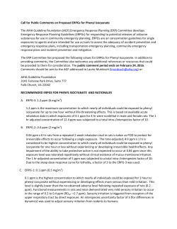 Call for Public Comments on Proposed ERPGs for Phenyl