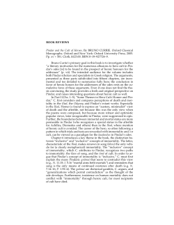 CURRIE, Pindar and the Cult of Heroes