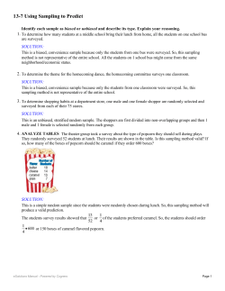 13-7 Using Sampling to Predict - Waukee Community School District