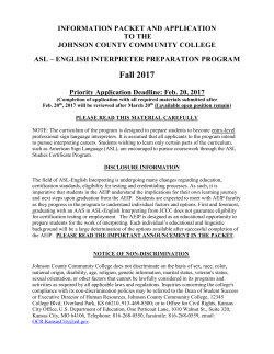ASL-English Interpreter Preparation Program selective admission