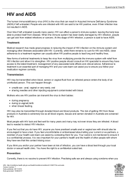 HIV and AIDS - Health conditions directory