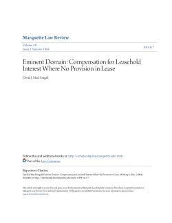 Eminent Domain: Compensation for Leasehold Interest Where No