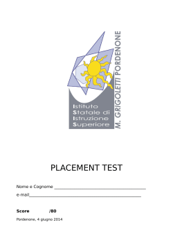placement test - Liceo &ldquo;Grigoletti&rdquo;