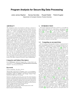 Program Analysis for Secure Big Data Processing